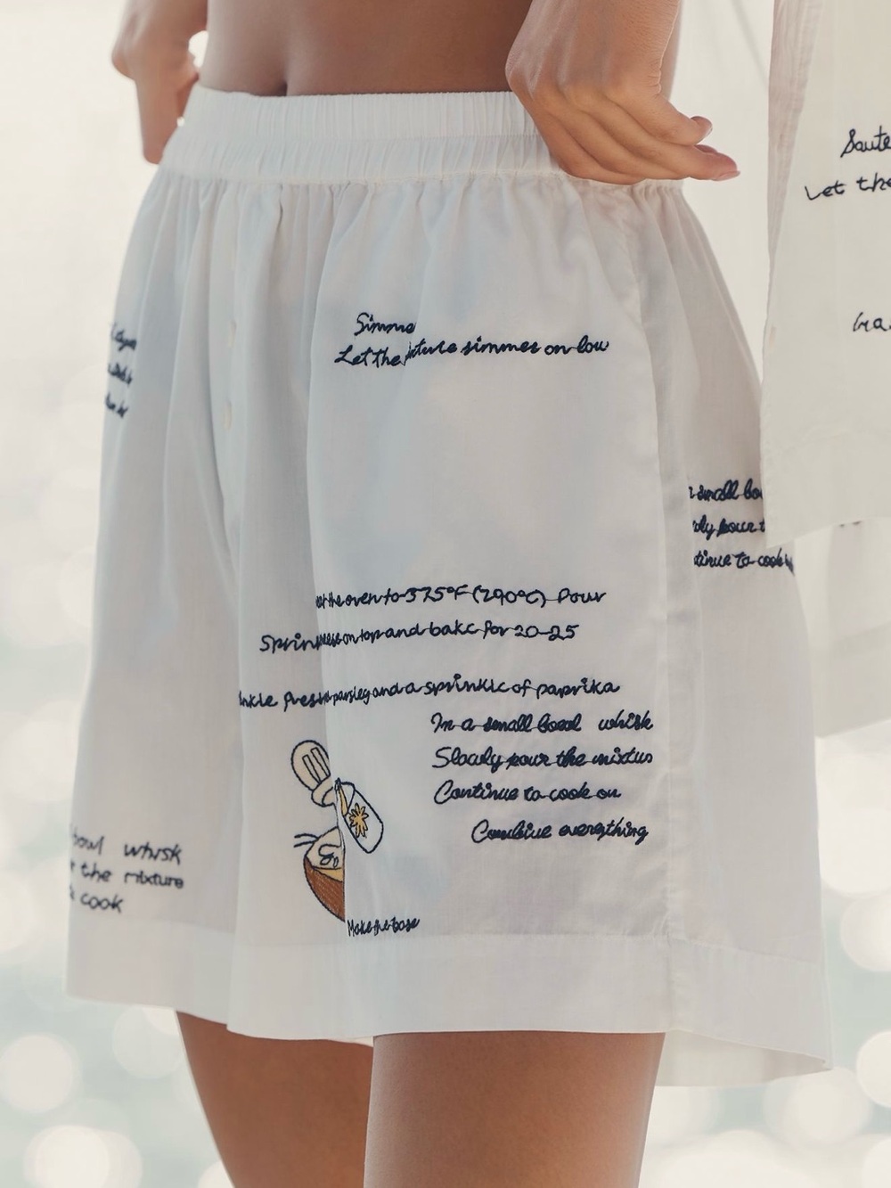 CELADINE TAPAS BAR EMBROIDERED SHORTS - Size M White - Picture 3 of 9